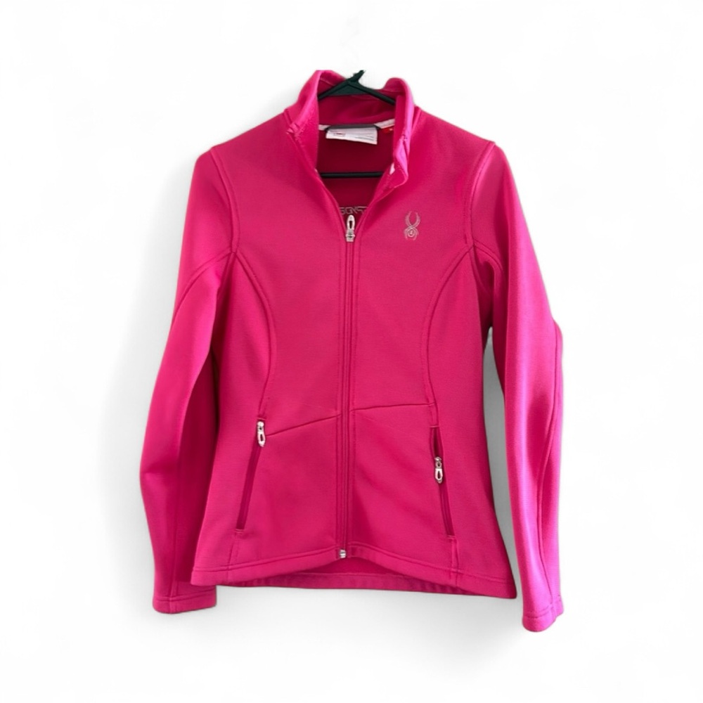 EUC Spyder Core Sweater/Jacket Women's Large Pink full zip WARM